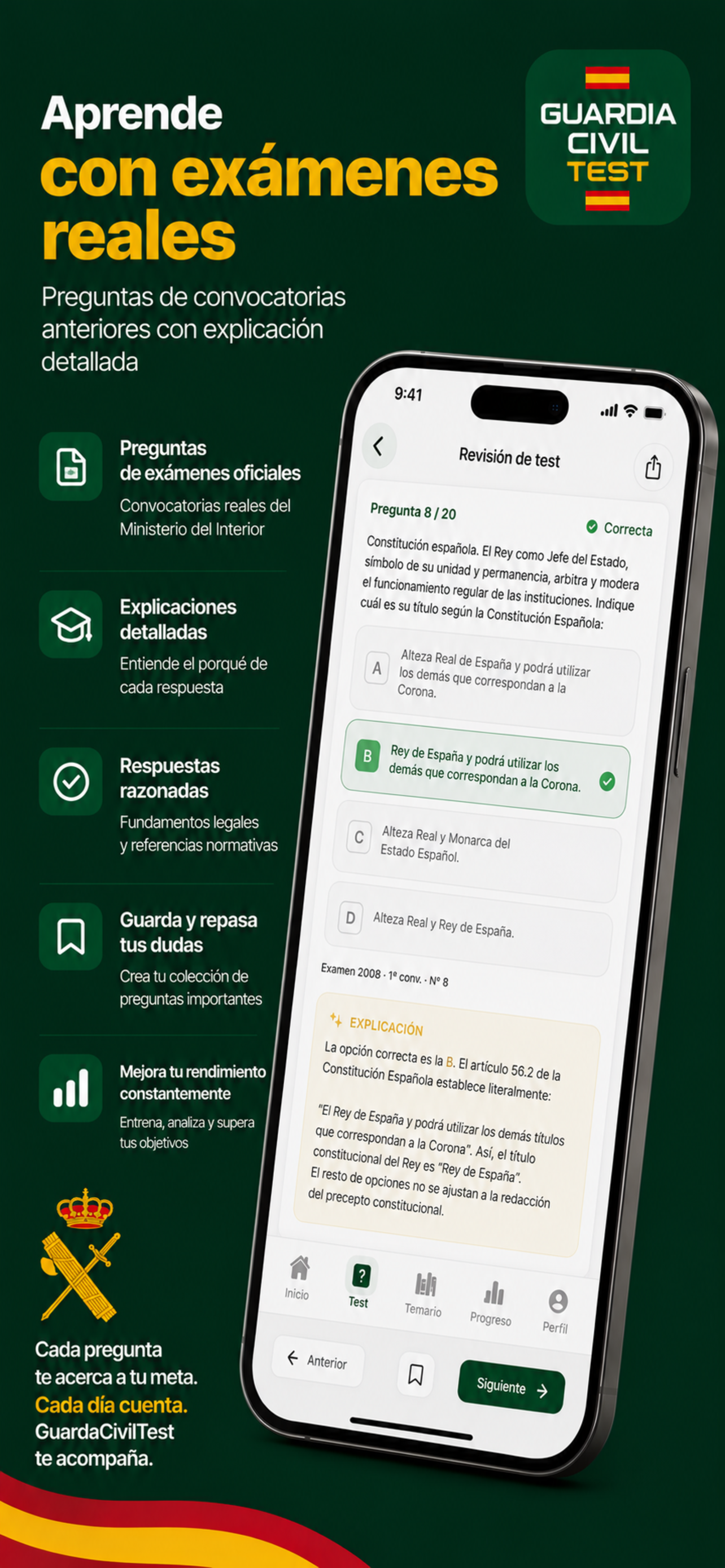 Aprende con exámenes reales y explicaciones con IA