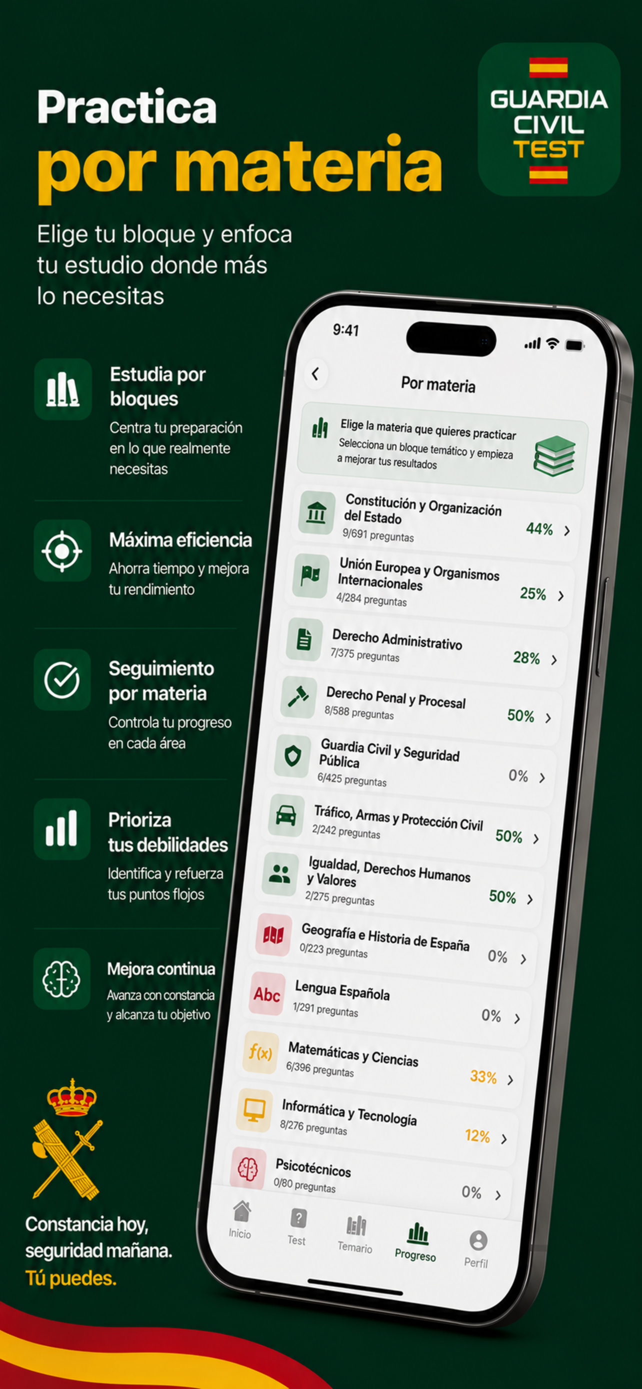 Practica por materia y enfoca tu estudio